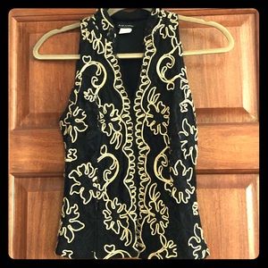 Kay Celine Black and gold  lace top